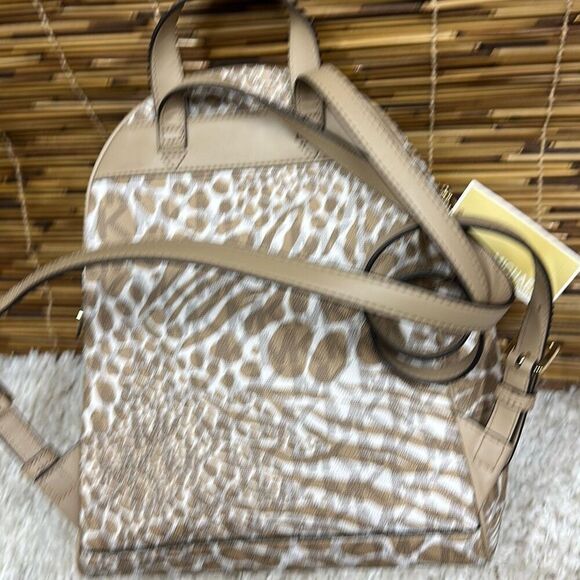 Michael Michael Kors Signature Rhea Zip Medium Backpack - Camel Multi - Picture 4 of 4